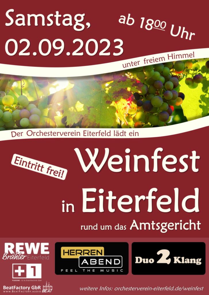 Plakat Weinfest Eiterfeld 2023